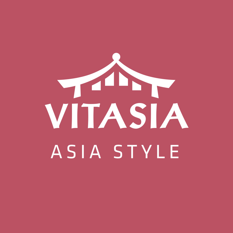 Logo cu acoperiș de pagodă și textul „VITASIA ASIA STYLE”.