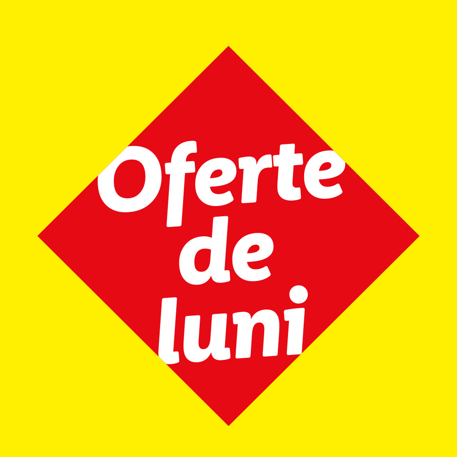 Oferte de luni pe un fundal roșu și galben.