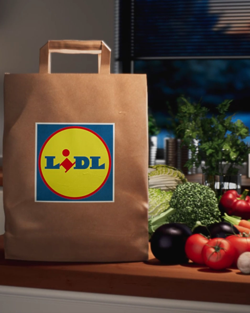 Pungă Lidl cu legume.